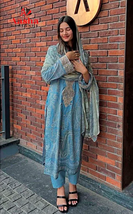 Aasha 1187 A and B Cotton Dupatta Pakistani Salwar Suits Wholesalers In Surat